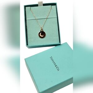 🚨Sale🚨 Tiffany & Co. 18k Gold Moon Diamond Pendant & Necklace Set